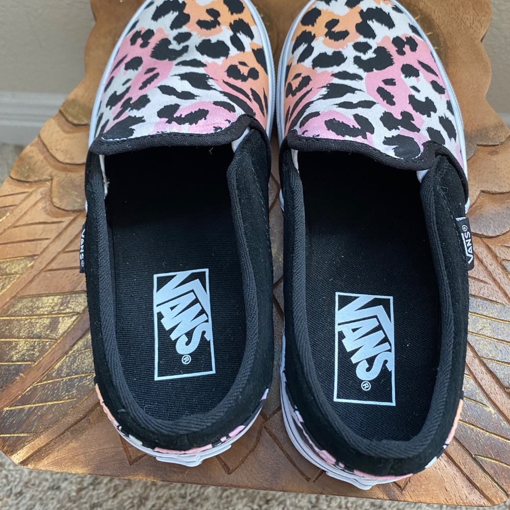 Vans Multi Color Animal Print Slip Ons - Picture 6 of 9
